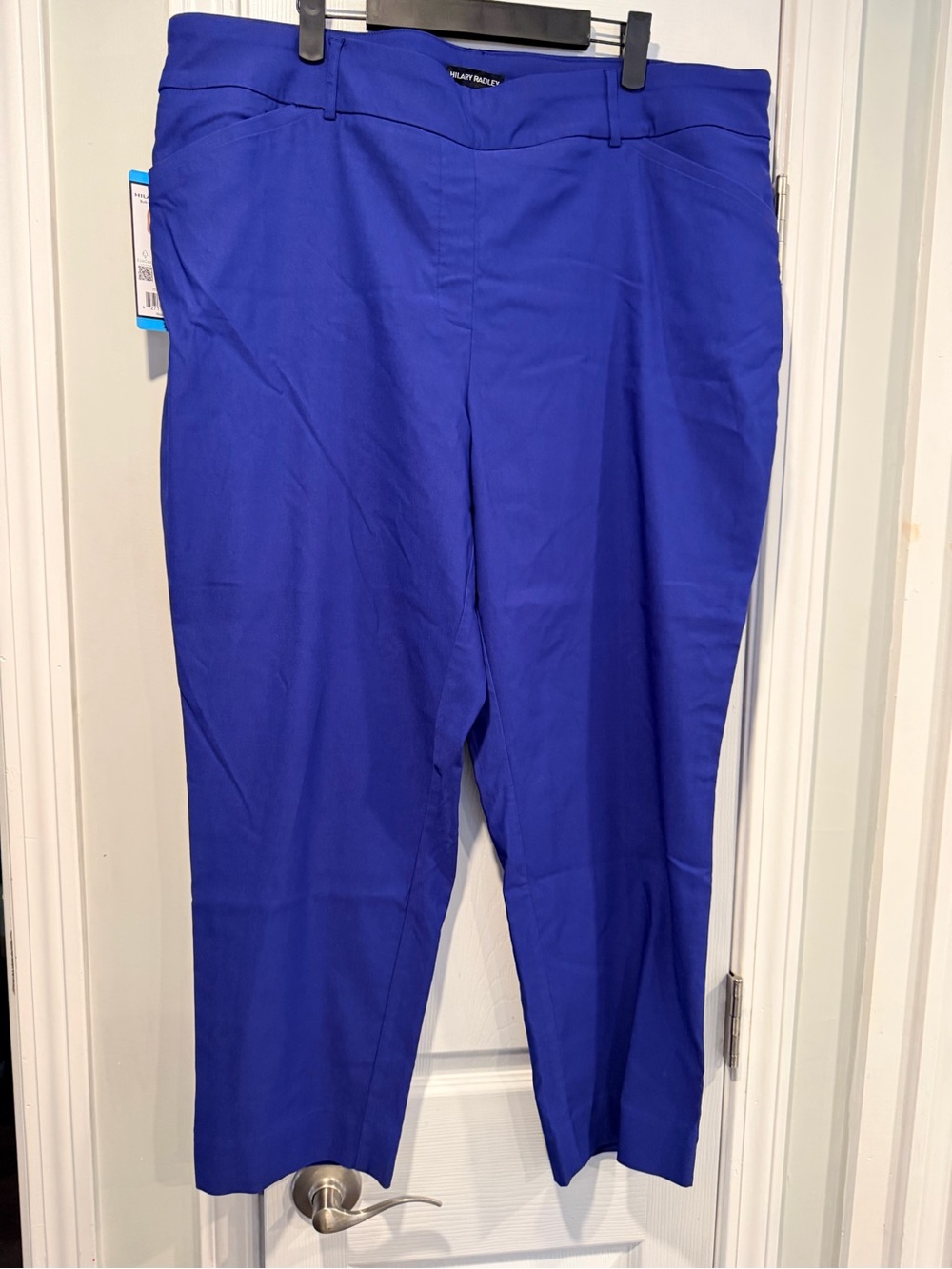 NWT Hilary Radley Size 2X Blue Pull-OnStraight Leg Ankle Pants Tummy Control